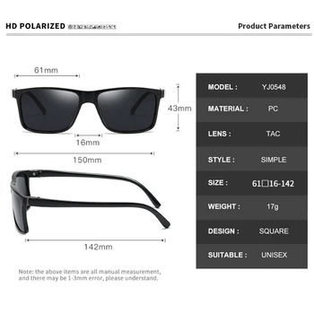 SIMPRECT Polariserede Solbriller Mænd 2021 Vintage Square Solbriller Retro Spejl Anti-Blænding Driver ' s solbriller Til Mænd Oculos