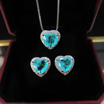 SINZRY Mode klassiske smykker sæt AAA cubic zircon hjerte form vintage-halskæde, øreringe, ring sæt kvinders luksus smykke sæt