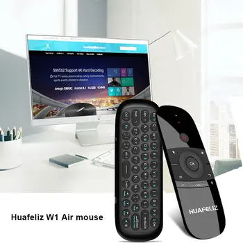 Smart Air Mouse Bluethooth Til Android TV BOX PC Wechip W1 Rechargeble Mini-2,4 G Wireless Keyboard Dobbelt-Side Fjernbetjening
