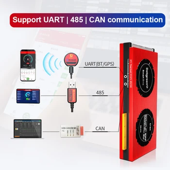 Smart Li-ion BMS 3,7 V 7S 30A 40A 60A lithium-ion-LiFePO4 Batteri bms Smart med Bluetooth UART RS485-24V for solar panel