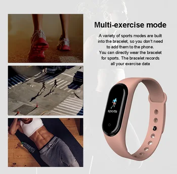 Smart Ur Mænd, Kvinder, Sport Bluetooth Smart Armbånd Puls, Blodtryk Fitness Tracker Smart Armbånd Til Ios Android