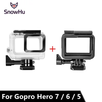 SnowHu til Gopro Hero 7 6 5 Tilbehør Vandtæt Beskyttelse Boliger Tilfælde Dykning 45M Beskyttende For Gopro Hero Kamera LD08