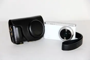 Sort Ny PU Læder kamerataske Taske til Samsung NX-Mini Digitalt Kamera, 9mm Linse Rem Gratis fragt