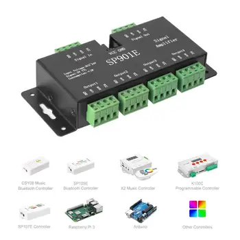 SP901E SPI Signal Forstærker til WS2812B WS2811 WS2813 Pixel RGB LED Strip Signal Repeater Adresserbare Drøm Farve Tape DM5-24V