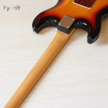 ST el-guitar sunburst-farve højglans 39 tommer basswood krop med canada, maple hals, god kvalitet