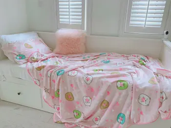 Sumikko plys tæppe søde sumikko trykt quilt tegnefilm flannel tæppe pudebetræk pige hjerte sengetøj kawaii udsøgt gave