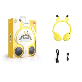 Søde Børn Bluetooth-5.0 Headset 7 Farver LED Hovedtelefoner understøtter SD-Kort Audio-Kabel Hovedtelefon til Dreng Pige Gave Børn