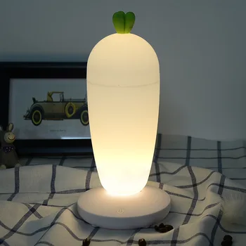 Søde Gulerod Dæmpbar USB-Opladning LED Nat Lys vippekontakten Børn bordlampe Hjem Dekoration