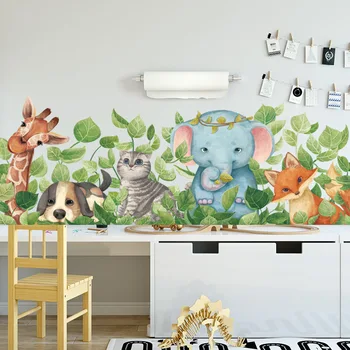 Søde Tegneserie Kat Fox Elefant Søde Dyr wall Sticker til Børn Værelser vægdekoration Børnehave, Børnehave, babyværelset Home Decor
