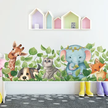 Søde Tegneserie Kat Fox Elefant Søde Dyr wall Sticker til Børn Værelser vægdekoration Børnehave, Børnehave, babyværelset Home Decor