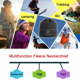 Tectop Kvinder Mænd Vinter Varm Multifunktion Sport Cap Halstørklæde Teenager Udendørs Fleece Rejse, Trekking, Camping Ski Hat AH007