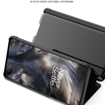 Telefonen Tilfældet for OnePlus Nord Tilfælde Dække Spejl PC Klar Opfattelse Stå Stødsikkert Beskyttende Flip Book Cover til En Plus-Z 8 Nord 5G