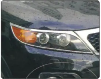 Tilbehør til bilen For Kia Sorento 2010 2011 Udvendige ABS Chrome Forlygter Dække Dekoration Foran Lygten Lys Dækning Trimmer 2stk