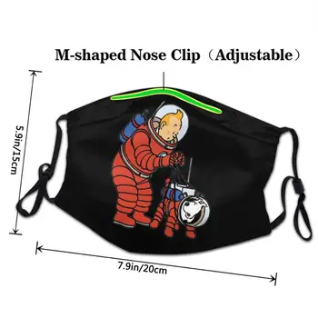 Tintin Og Sne I Rummet DIY masque de protection lavable vaskbar genanvendelige ansigtsmaske mascarillas de tela lavables con filtro
