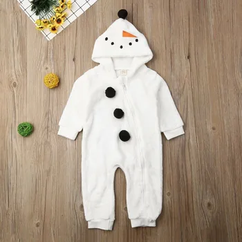 Toddler Dreng Pige Jul Snemand Cosplay Kostume Romper Buksedragt Tøj Bomuld Spædbarn Body Langærmet Baby Tøj