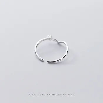 Trustdavis Ægte Fashion 925 Sterling Sølv Sød V Blændende CZ Åbning Finger Ring For Kvinder Fine S925 Ring Smykker DA1055