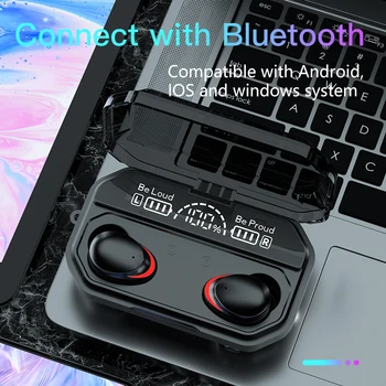TWS Trådløse Bluetooth-Hovedtelefoner, Sports-Headset LED Lommelygte gaming Øretelefoner Til iPhone Oppo Huawei Xiaomi Musik Hovedtelefoner