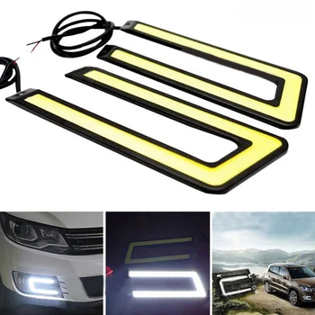 Universal Automotive LED Front Tåge Lys Ultra-tynd Vandtæt U-formet HD-Core Stang tågelys Bil arbejdslys Tilbehør