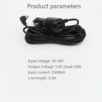 Universal Bil Køretøjet DC Power Charger Adapter Ledning Mini-USB-Kabel Til DVR GPS Navigation 3,5 Med Kabel