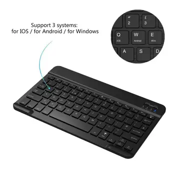 Universal Genopladelige Trådløse Bluetooth-Tastatur med 7 Farver LED-Baggrundsbelysning til iPad, iPhone, Bærbare PC, Tablet, Smart Phones