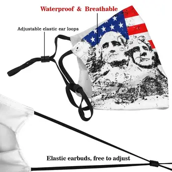 Usa Flag Mount Rushmore Mode Sjove Design, Sort Genanvendelige Masker Amerikanske Flag 4Th Af juli Amerika Amerikanske Præsidenter Thomas