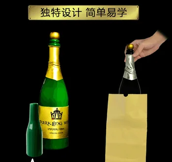 Vanishing Champagne Flaske (Sort/Grøn Fås) Kan Hælde Flydende Magiske Tricks Tryllekunstner Fase Illusioner Gimmick Rekvisitter Mentalism