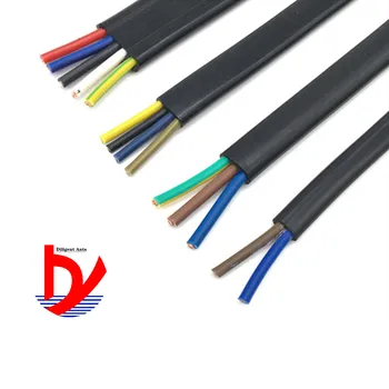 Wire fladskærms-kabel 2 kerne 3 core 4 core 5 centrale 0,5 mm 0,75 mm 1 mm 1,5 mm 2,5 mm