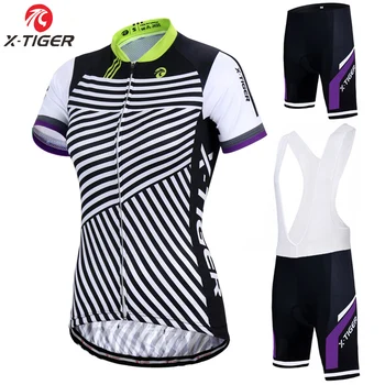 X-Tiger 2020 Pro Kvinder MTB Cykel Cykling Sat Polyester Sommeren Anti-UV-Cykling Tøj Hurtig Tør Trøje Sæt