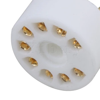 Yibuy 4 Stykker Hvid Keramik Vacuum Tube GZC9-A-G-Socket Saver til 9 Pin Rør