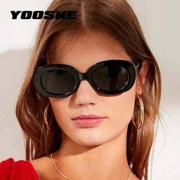 YOOSKE Rektangel Luksus Solbriller Kvinder Brand Designer PC Ramme Sol Briller Mænd Classic Kvindelige Nuancer Mandlige Mode Eyewear
