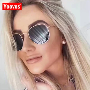 Yoovos 2021 Vintage Metal Spejl Solbriller Kvinder/Mænd Brand Designer Solbriller Mode, Klassisk, Kørsel Brillerne, Oculos De Sol